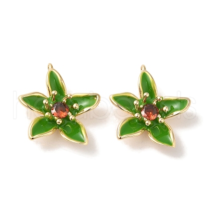 Brass Enamel Pendants KK-S368-13G-01-1
