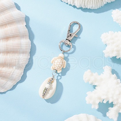 Natural Cowrie Shell Pendant Decorations HJEW-JM03316-02-1