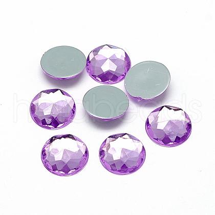 Acrylic Rhinestone Flat Back Cabochons GACR-Q008-8mm-12-1