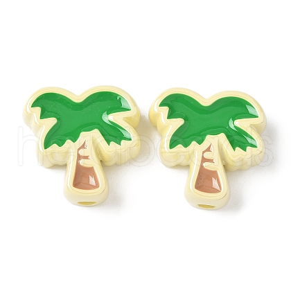 10Pcs Acrylic Enamel Beads OACR-H048-01A-01-1