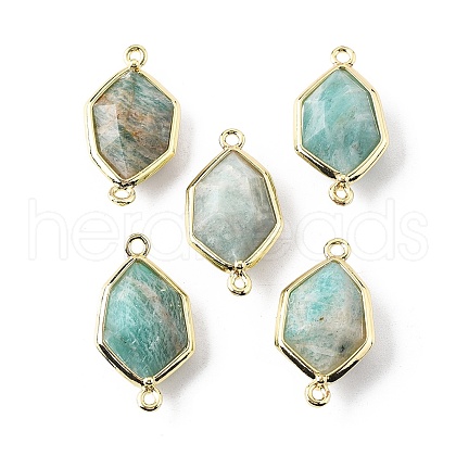 Natural Amazonite Faceted Connector Charms G-H323-05G-03-1
