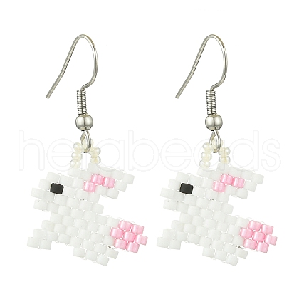 Glass Dangle Earrings EJEW-MZ00317-1
