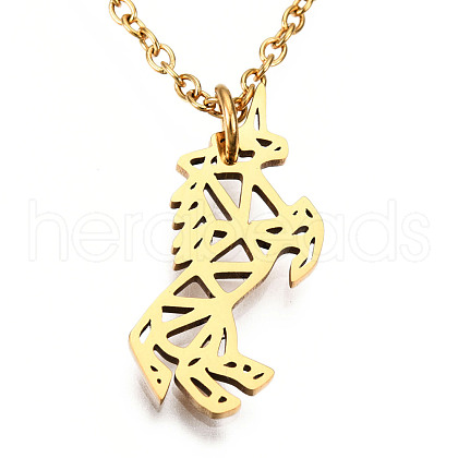 201 Stainless Steel Pendant Necklaces NJEW-T009-JN130-40-2-1