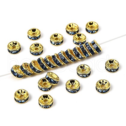 Brass Rhinestone Spacer Beads RB-A014-Z6mm-04G-1