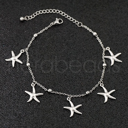 Bohemia Style Ocean Theme 304 Stainless Steel Anklets WG73A42-08-1