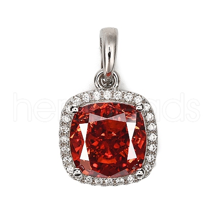 925 Sterling Silver Pave Cubic Zirconia Pendants STER-C015-01A-01-1