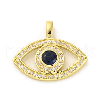 Brass Pendants with Cubic Zirconia and Glass KK-D536-19G-1