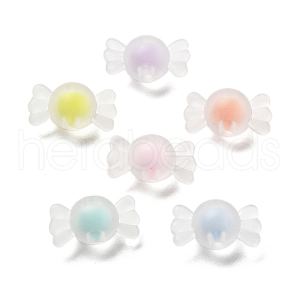 Frosted Transparent Acrylic Beads OACR-A032-26-1