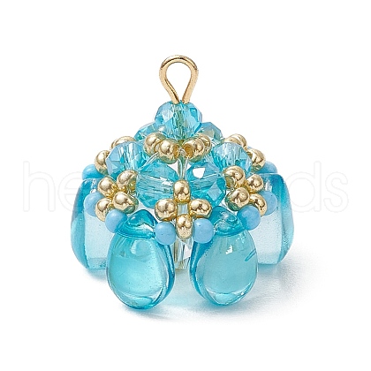 Glass & Seed Beads Pendants PALLOY-MZ00648-01-1