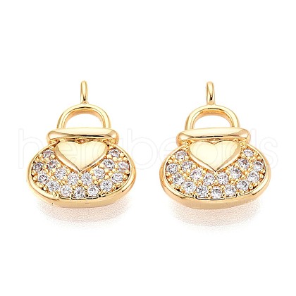 Brass Micro Pave Cubic Zirconia Charms KK-N263-83G-1