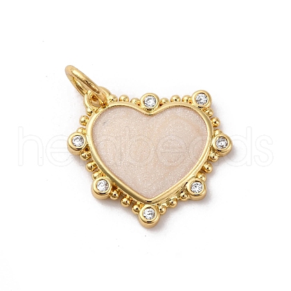 Brass Pave Cubic Zirconia with Enamel Charms KK-Q098-20G-B-1