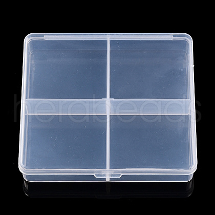 Rectangle Transparent Plastic Bead Containers CON-N013-02-1