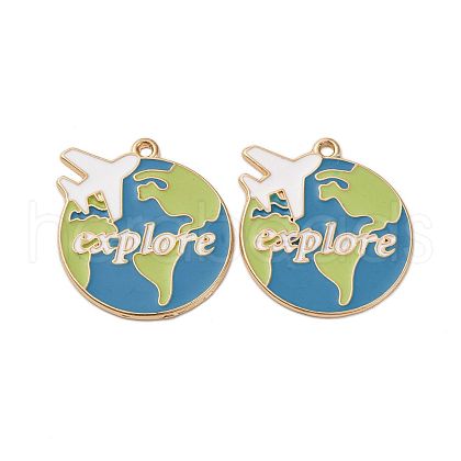 Alloy Enamel Pendants ENAM-V002-03KCG-1