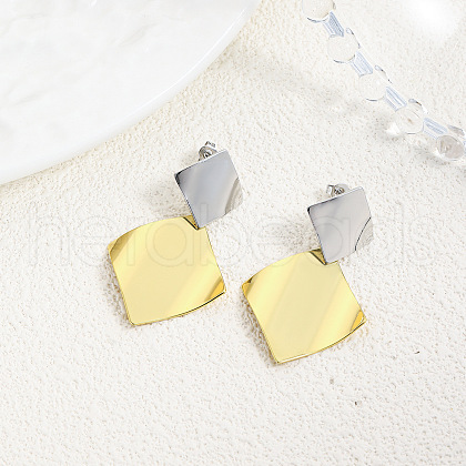 Brass Dangle Stud Earrings EJEW-S262-01GP-1