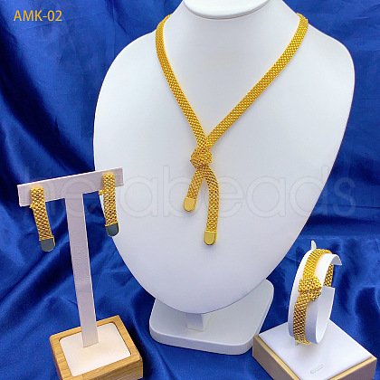 Alloy Pendant Necklace & Stud Earring & Bracelet FS-WGC4C10-02-1