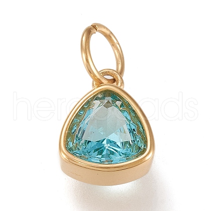 Vacuum Plating 304 Stainless Steel Cubic Zirconia Pendant X-ZIRC-P080-A03-1