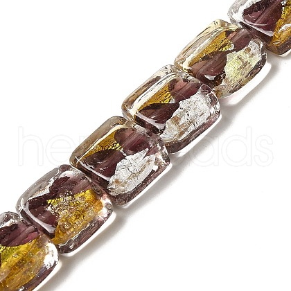 Handmade Gold Foil and Silver Foil Lampwork Beads FOIL-C001-01A-04-1