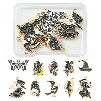 10Pcs 10 Style Alloy Enamel Pendants ENAM-FS0001-59-1