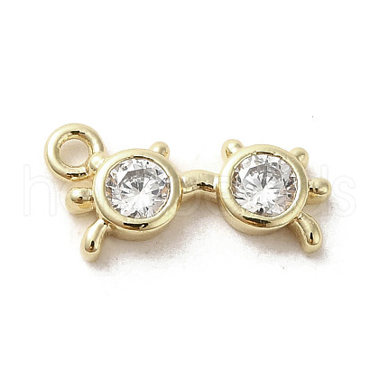 Brass Micro Pave Cubic Zirconia Charms KK-C043-05G-1