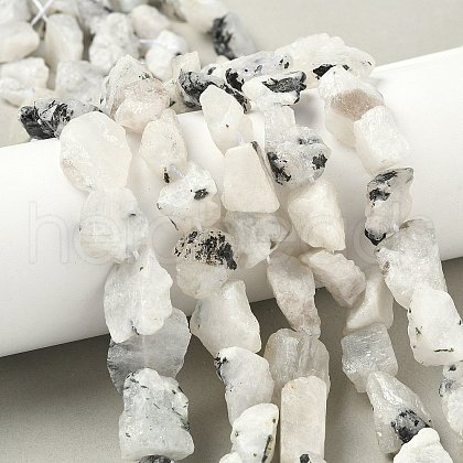 Raw Rough Natural Rainbow Moonstone Beads Strands G-M453-D03-1