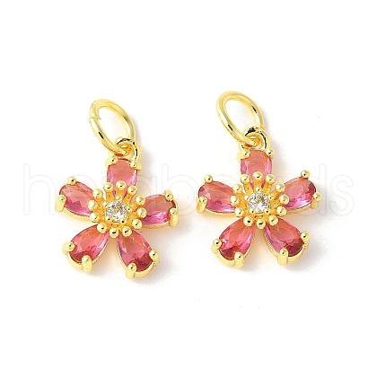 Brass Micro Pave Cubic Zirconia Pendants KK-U067-03G-06-1