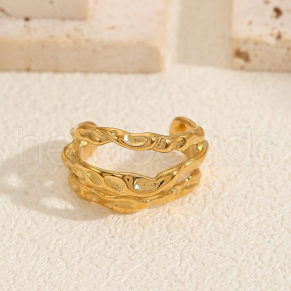 Geometric Stainless Steel Cuff Rings CA9028-4-1