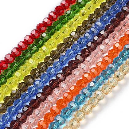 Transparent Glass Beads Strands GLAA-Q104-01C-1