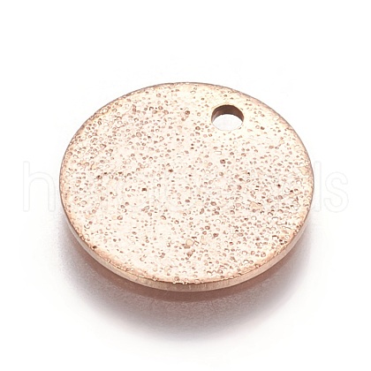 Ion Plating(IP) 304 Stainless Steel Textured Pendants STAS-I098-01-12mm-RG-1