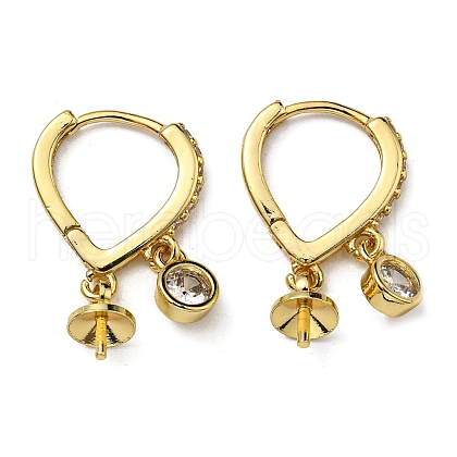 Rack Plating Brass Hoop Earring Findings EJEW-D063-14G-1