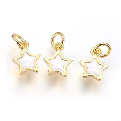 Enamel Brass Charms KK-G364-18G-01-1