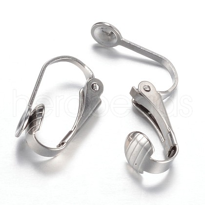 Tarnish Resistant 304 Stainless Steel Clip-on Earring Findings STAS-G081-63P-1