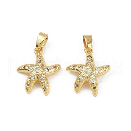 Brass Micro Pave Cubic Zirconia Pendants KK-C093-17A-G01-1