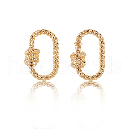 Brass Screw Carabiner Lock Charm KK-CJ0001-24-1
