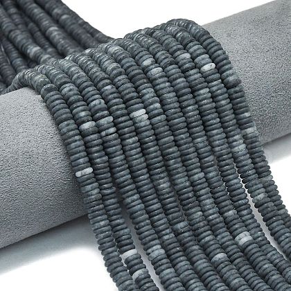 Frosted Natural Black Agate Beads Strands G-K389-C45-01-1