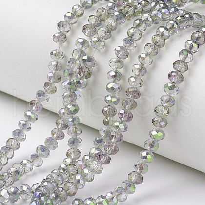 Electroplate Transparent Glass Beads Strands EGLA-A034-T2mm-S01-1
