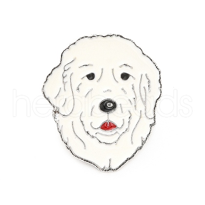 Dog Enamel Pin with Brass Butterfly Clutches JEWB-A006-03C-1