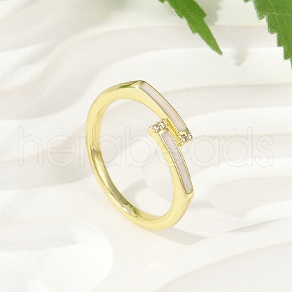Brass Micro Pave Cubic Zirconia Cuff Rings RJEW-S400-12G-1