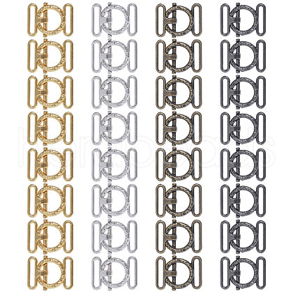 CHGCRAFT 32Pcs 4 Colors Alloy Belt Buckles FIND-CA0009-20-1