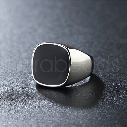 Square Stainless Steel Enamel Finger Rings for Men FS-WG78CFC-01-1