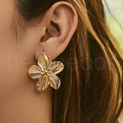 Brass Stud Earrings EJEW-Z117-03G-1