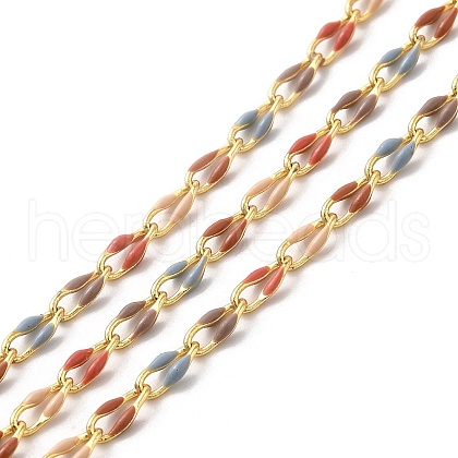 Brass Enamel Curb Chains CHC-C003-13G-19-1