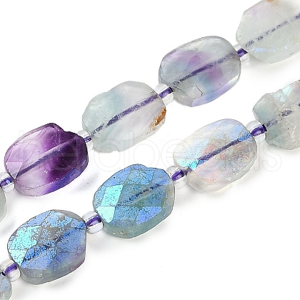 Electroplated Natural Colorful Fluorite Beads Strands G-G182-C04-01-1