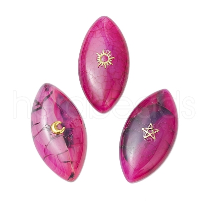 3Pcs 3 Styles Dyed Natural Brazilian Agate Cabochons PALLOY-JF04017-04-1