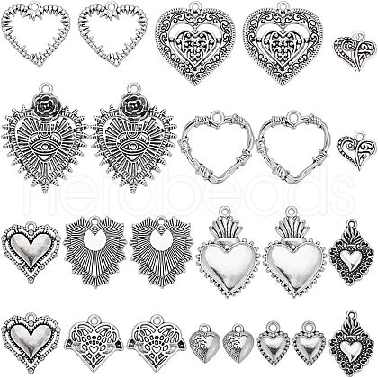 SUNNYCLUE 48Pcs 12 Style Tibetan Style Alloy Pendants Sets TIBEP-SC0002-64-1