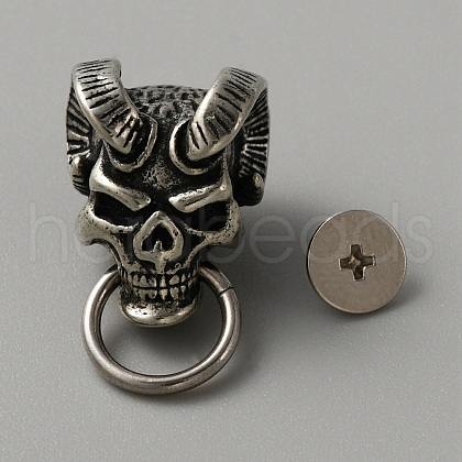 Brass Bag Decorative Demon Skull Head Buckle Clasps FIND-WH0110-379-1