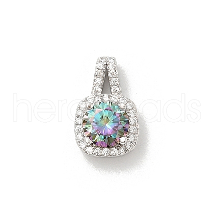 925 Sterling Silver Micro Pave Clear Cubic Zirconia Charms STER-U008-02P-02-1