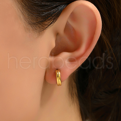 Fashionable Simple Stainless Steel Round Hoop Earrings BX6827-1