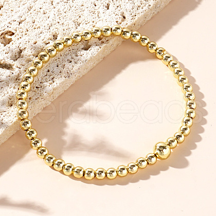 Luxury Brass Round Beads Stretch Bracelets for Men Women KL5990-2-1