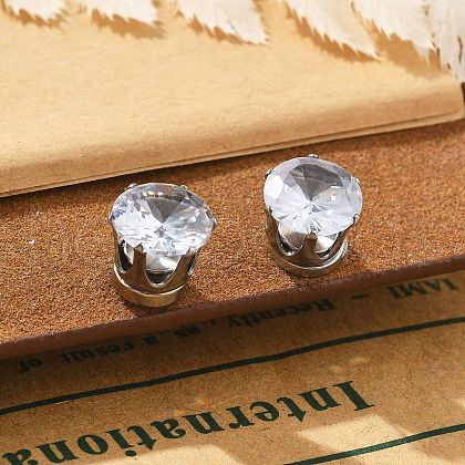Cubic Zirconia Clip-on Earrings EJEW-L100-01P-07-01-1
