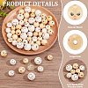   60Pcs 4 Styles Wood European Beads WOOD-PH0002-91-4